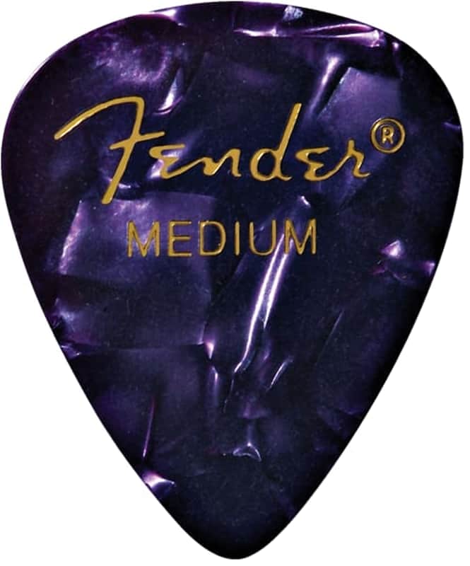Fender Premium Celluloid 351 Shape Picks, Medium, Purple Moto, 12-Pack imagen 1