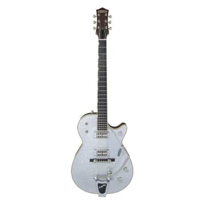 Gretsch G6129T-59 Vintage Select '59 Silver Jet 6-String Right-Handed Electric Guitar with Bigsby, Ebony Fingerboard, and Dual TV Jones Classic Pickups (Silver Sparkle) image 1