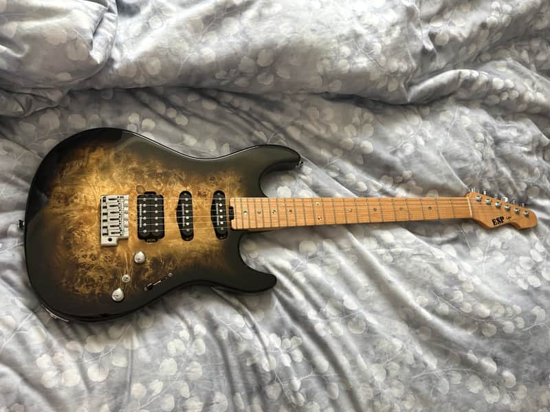 ESP Original Snapper CTM Burl Top MIJ Japan Custom Shop Seymour Duncan HSS image 1