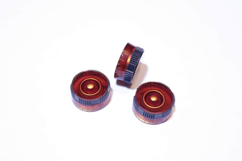 Unknown Rubber Grip Amber Speed Knob Set of 3 Amber image 1