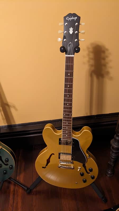 Epiphone ES-335 Traditional Pro w/Epiphone 2021 - Metallic Gold image 1