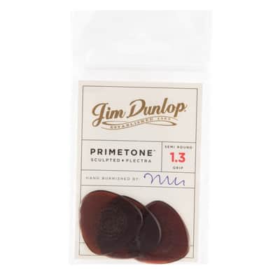 Dunlop 514P1.3 Primetone Sculpted Plectra Semi Round Guitar Picks with Grip, 1.3mm, 3 Pack image 4