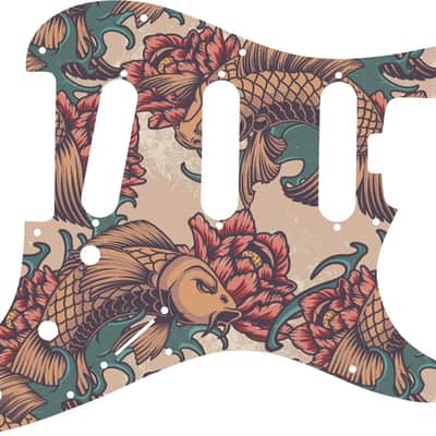 WD Custom Pickguard For Fender American Elite Stratocaster SSS #GT01 Koi Tattoo Graphic