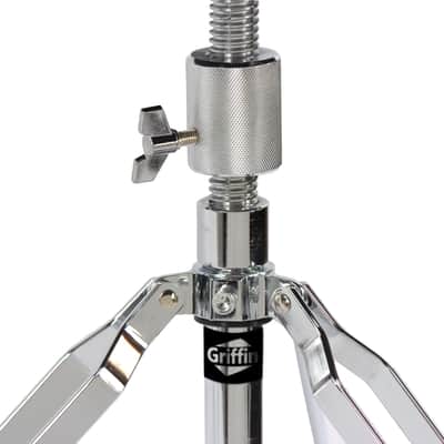 Griffin Drum Throne with Back Rest Support - Padded Leather Drummer Seat Motorcycle Saddle Style Chair - Swivel Adjustable Height Drum Chair for Adults Percussion Stool with Double Braced Hardware image 5