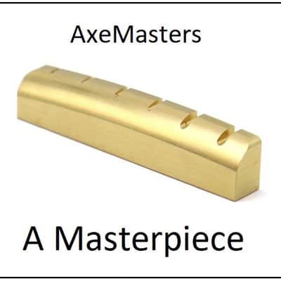AxeMasters Slotted Pure BRASS NUT handmade for GIBSON Guitar - 43mm / 1 11/16" - replacement upgrade project