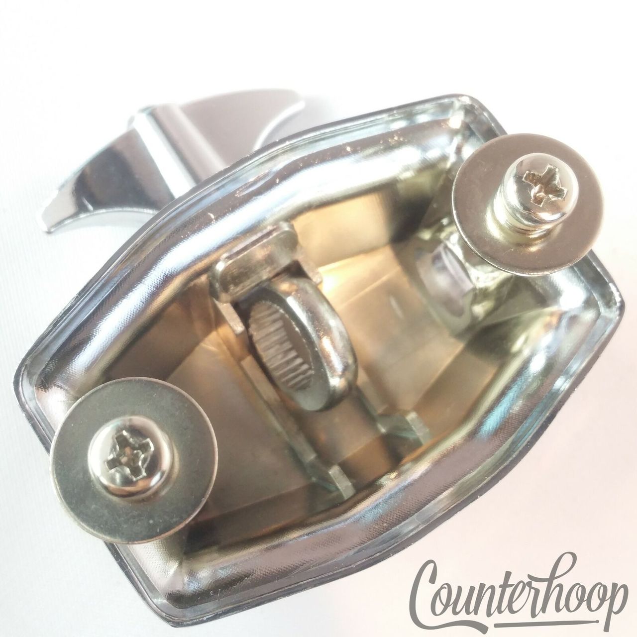 Pearl Tom Drum 3/8"Rod Arm Mount Eyelet Receiver Chrome 2 1/16"Japan Vintage 80s — main photograph