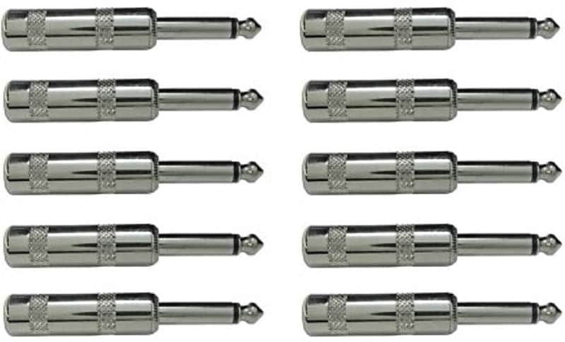 MR DJ QMH10 5 Pair Large Barrel 6.35mm 1/4" Male Mono TS Head Cable Mount Connector image 1