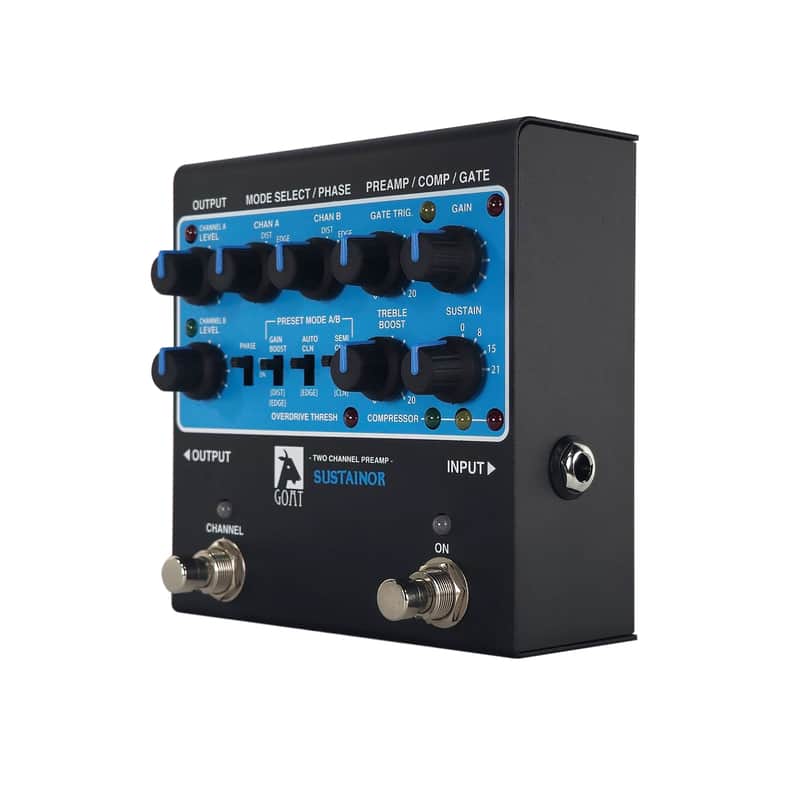 Goat Designs Blue Series Sustainor 2-Channel Preamp Pedal with
