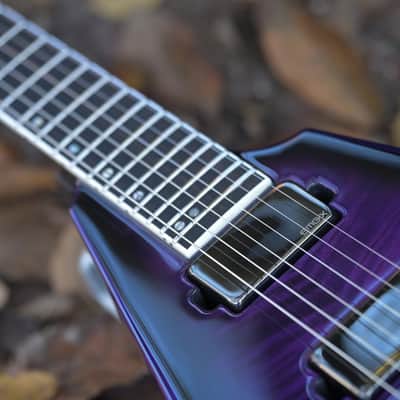 ESP USA V-II NT Flamed Maple, EMG - Dark Purple Sunburst image 4
