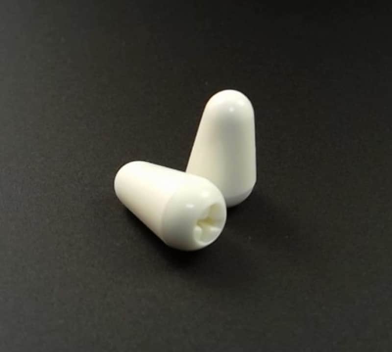 True Custom Shop® 2 White Switch Tips for Fender Strat Stratocaster USA & Import Switches image 1