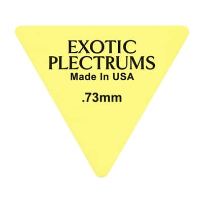 Exotic Plectrums Delrin Yellow Guitar Or Bass Pick - 0.73 mm Medium Gauge - Premium Made In USA - 355 Large Triangle Shape - 1 Pack