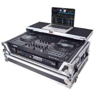 ProX XS-DDJFLX10 WLT Flight Style Road Case Pioneer DDJ-GRV6 or DDJ-FLX10 DJ Controller with Laptop Shelf image 1