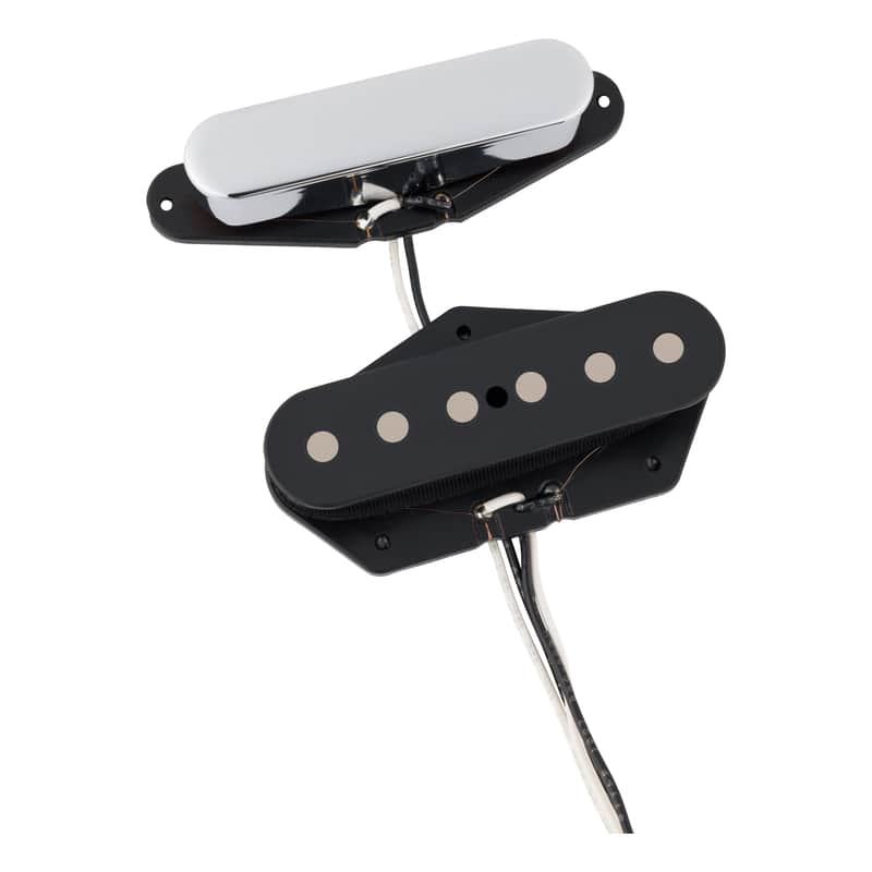 Fender Tex-Mex Hot Telecaster Pickups Set - Black and Chrome image 1