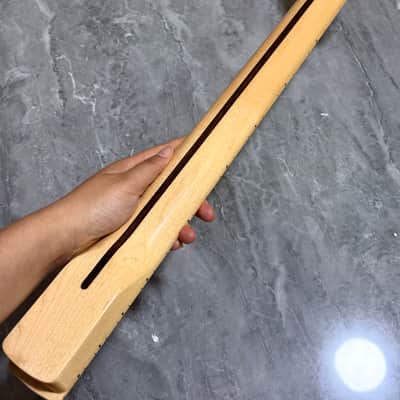 Maple 22 Fret Electric guitar Neck part 25.5" parts Locking nut Natural gloss image 7