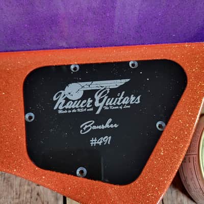 Kauer Banshee Custom Firebird Baritone - Tangelo Orange and Deep Purple Flake image 22