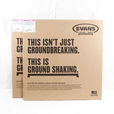 (2) Evans BD24MX2B 24"Marching Bass Drum Head (Black - Oval Logo) image 5