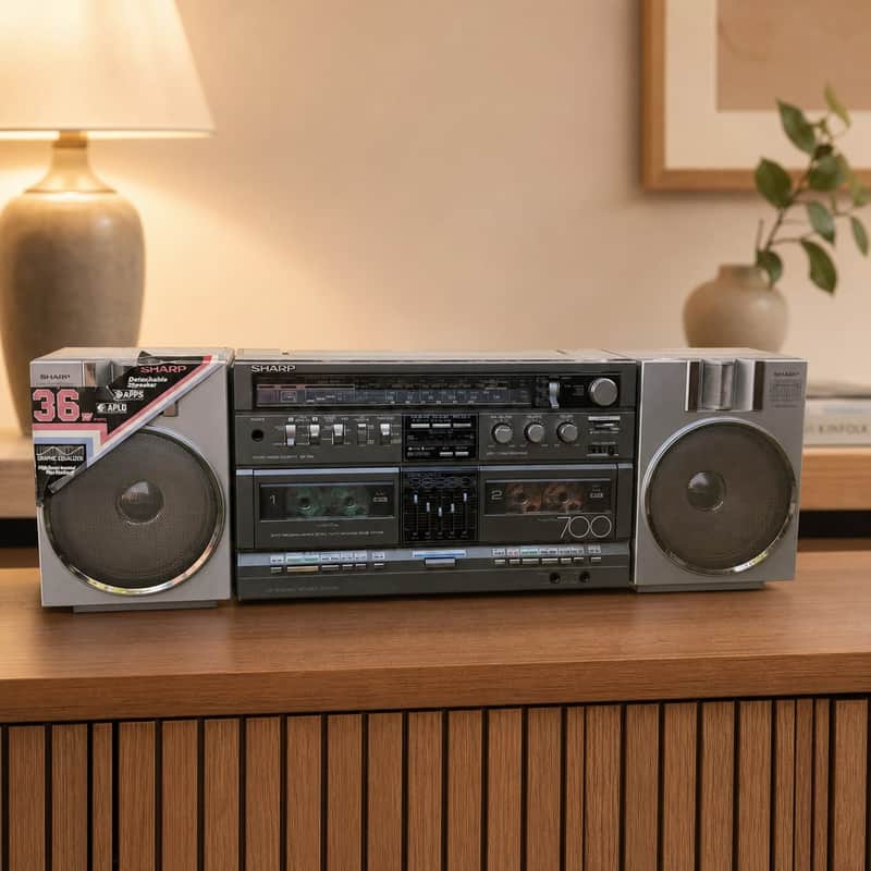 Sharp GF-700H Rare Vintage Mint Cassette Boombox Getto blaster Serviced Warranty image 1