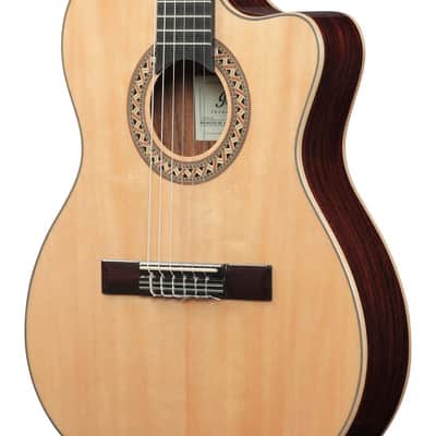 Ibanez GA Series GA34STCE Thinline Solid Top Classical Acoustic-Electric Guitar Natural image 4