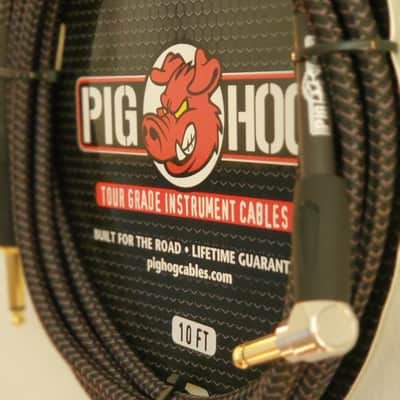 Pig Hog PCH10BK 10 ' 1/4 to  Angle Instrument cable image 2