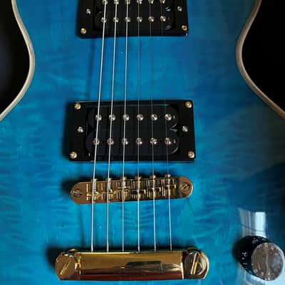 Firefly Firefly FFLP Custom Elite Les Paul Style Ocean Blue Quilted Maple Top 2024 - Standard image 2