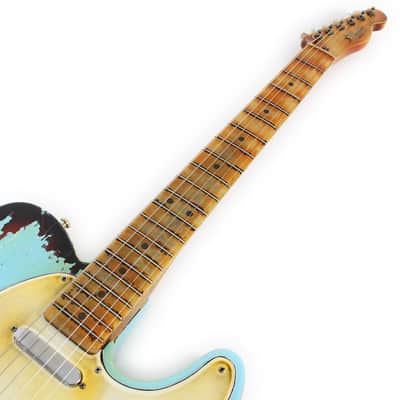 1992 Fender MIM Telecaster Customized by East Gloves Guitars in Relic Daphne Blue Finish image 7