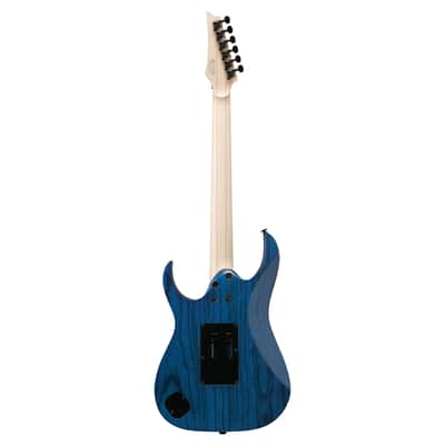 Used Ibanez RG653DX RG Prestige Electric Guitar - Transparent Deep Blue Flat image 8