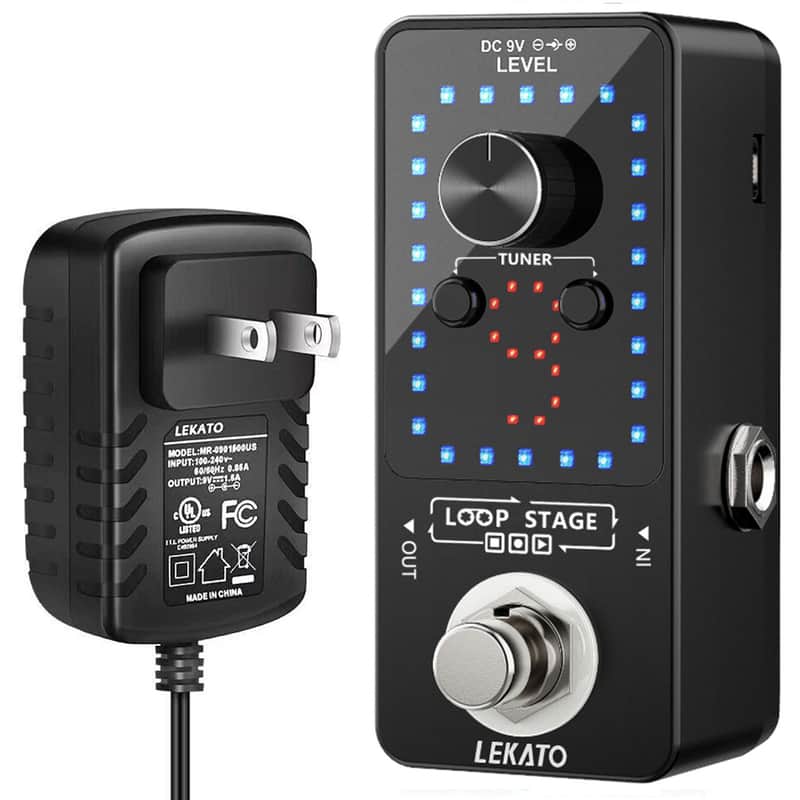 LEKATO Guitar Looper Pedal with 9V 0.6A Looper Pedal Power Supply Effect Loop image 1