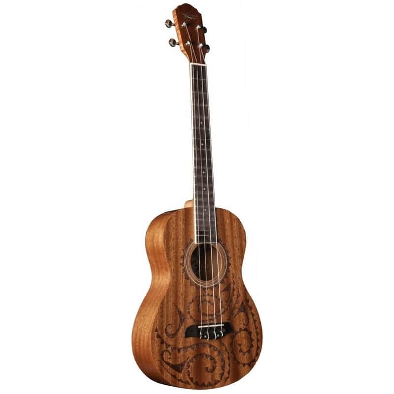 Oscar Schmidt OU52TAT All Mahogany Laser Etched Tattoo 4-String Acoustic Baritone Size Ukulele image 1