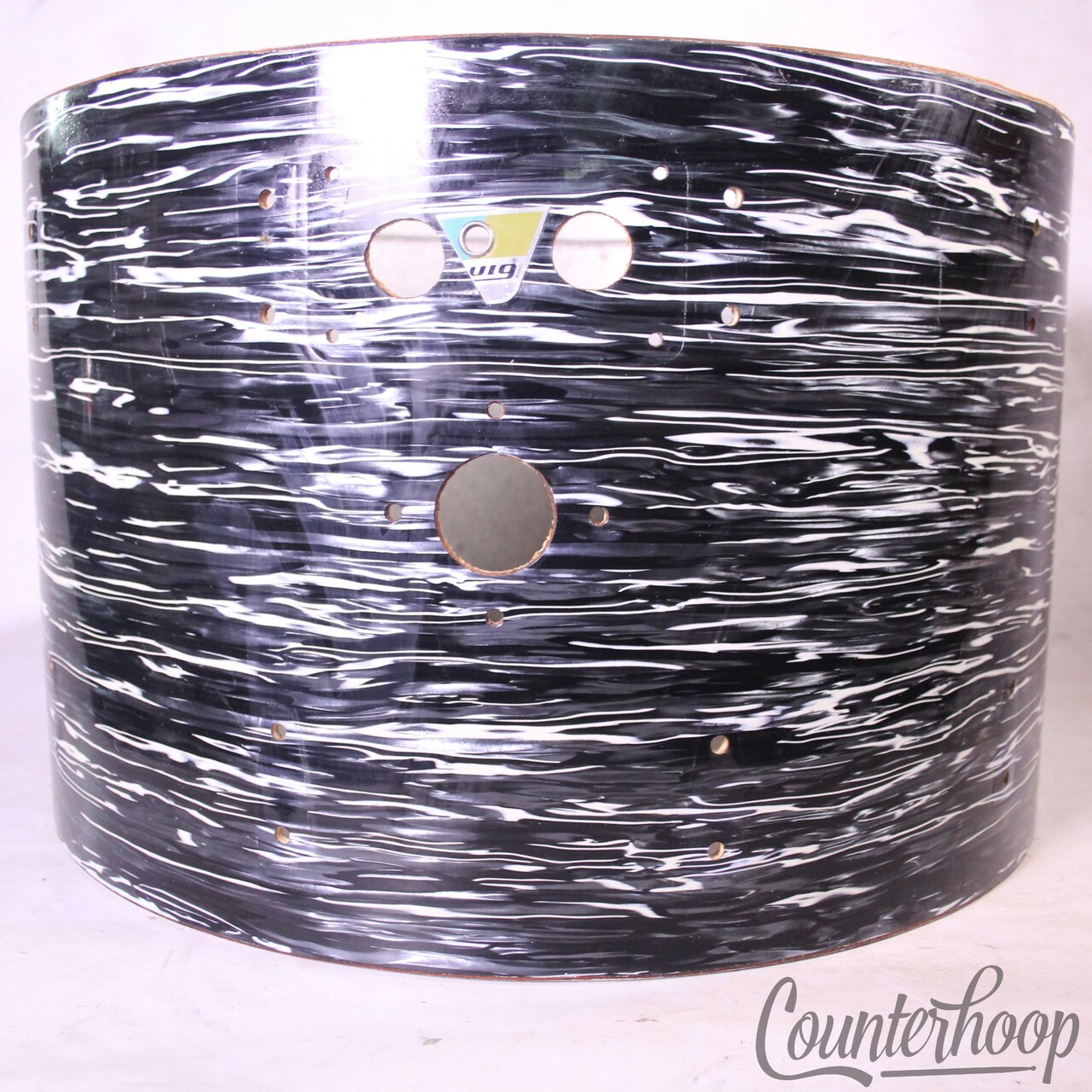 Ludwig 22x14"Bass Drum Shell 3Ply Bowling Ball BOP Black Oyster Pearl Vintage 70 — main photograph