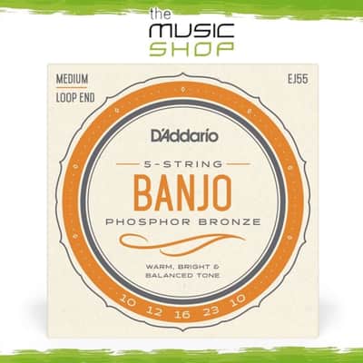 D'Addario 10-23 Medium Phosphor Bronze 5 String Banjo Strings - EJ55 image 1
