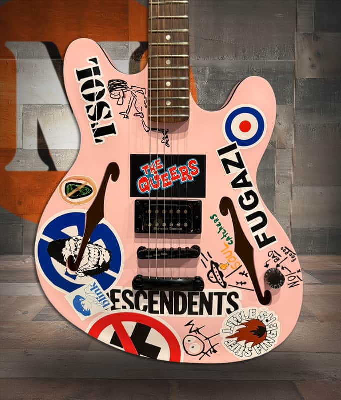 Fender Tom DeLonge Sticker Starcaster Electric Guitar - Satin Shell Pink image 1