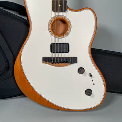 2021 Fender Acoustasonic Jazzmaster Artic White Finish w/Gig Bag image 2