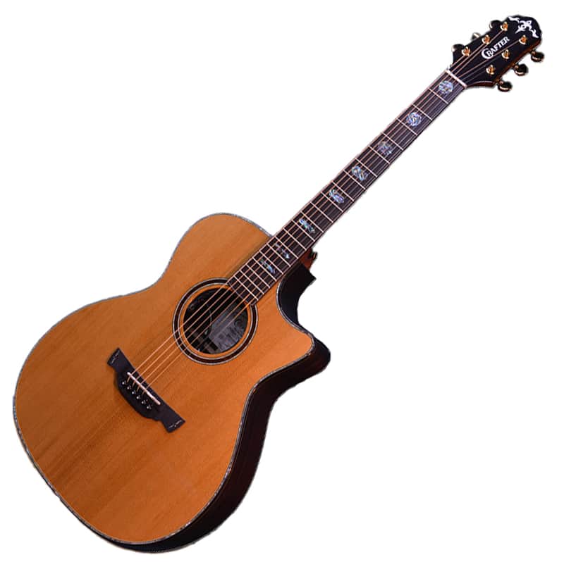 Crafter Platinum Premium Tce VVS OM Acoustic Guitar Top Back Solid Dual Source Pickup image 1