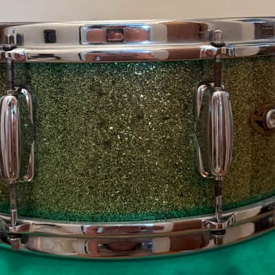Slingerland Radio King Snare Drum 1950’s - Green Sparkle image 8