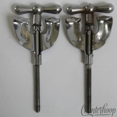*Rogers 2x Bow-Tie Bass Drum Tension T-Rods 3 3/4" Chrome 60s Holiday Cleveland* image 2