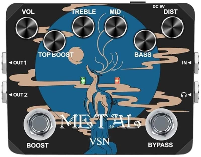 VSN Heavy Metal Distortion Guitar Pedal with 80s or 90s Metal Sounds Crazy Sound image 1