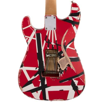 EVH Striped Series Frankie Electric Guitar. Red/White/Black Relic image 8