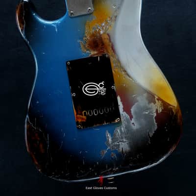 Fender Stratocaster Pelham Blue / Silver Gray Heavy Aged Relic by East Gloves Customs image 8