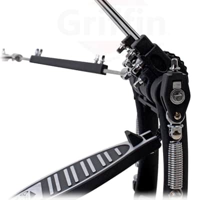 GRIFFIN Deluxe Pack Drum Hardware Kit (2 Piece Set) - Double Kick Drum Bass Pedal & 2-Legged Hi-Hat Stand | Quad-Sided Beater Head, Dual Chain Drive System & Responsive for Metal & Rock Drummers image 6