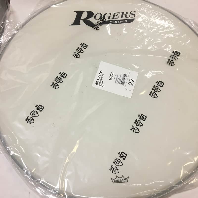 Rogers - RBH22A-LOGO - Logo Resonant Bass Drum Head 22" Coated White w/Large Logo image 1