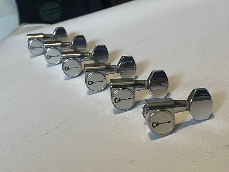 MIM Charvel Pro Mod 2H Chrome Tuners Tuning Pegs 6 In Line Dual Pin image 1