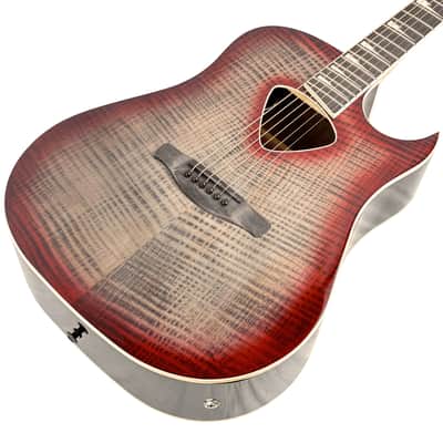 Ibanez Altstar ALT50FA Acoustic/Electric Guitar Red Doom Burst High Gloss image 5