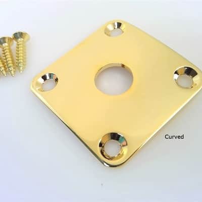 True Custom Shop® Gold Curved Input Output Metal Jack Plate for Gibson Les Paul