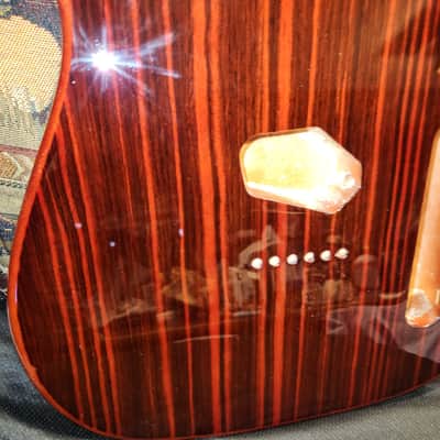 Telecaster Style Zebra Wood Top and Mahogany Neck and Body image 3