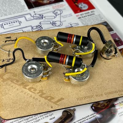 General Vintage Tone Vintage Prewired Harness for Gibson ® SG Historic Bumblebee molded capacitors . image 1