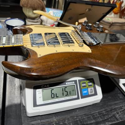 Gibson SG Custom 1969 - an ultra rare large'gard w/a combo of Walnut finish w/all Chrome Hardware ! image 14