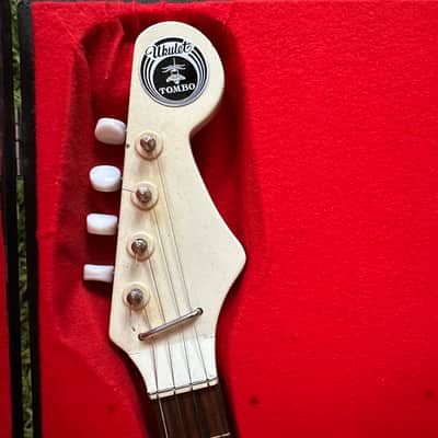 TOMBO UKULET VINTAGE 60'S JAPAN ELECTRIC UKULELE WHITE W/CASE/AMP image 8