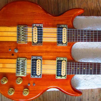 Cort Double Neck Guitar, Late 1970's, Japan, Neck Thru Body, 6 & 12 Necks. Case image 4