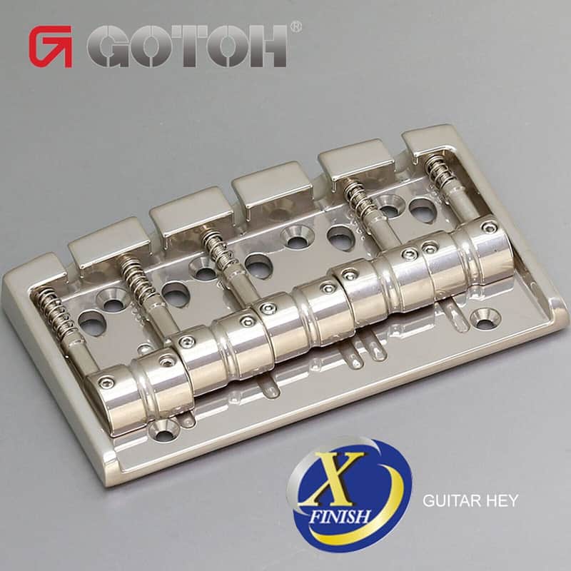 NEW Gotoh 404SJ-5 5-String Bass Bridge MULTI TONAL Steel Saddles X-FINISH-NICKEL image 1