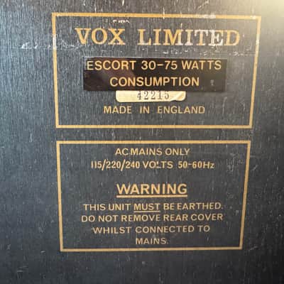 Vox Escort 30 Lead 3-Channel 30-Watt 1x12" Guitar Combo 1975 - 1983 - Black image 5